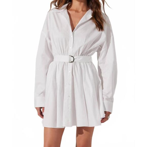 ASTR Dresses & Skirts - NEW ASTR winica poplin mini dress in white